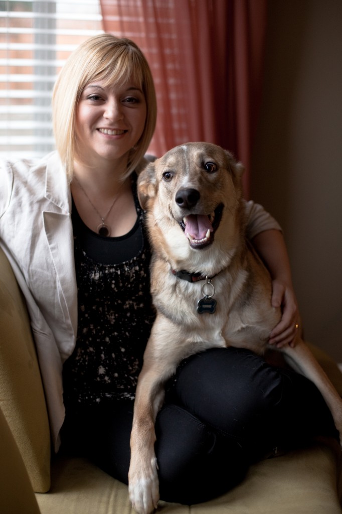 Author Chantelle Saumier with her rescue dog Vinnie